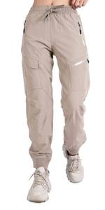 lot 8043 image: Singbring Womens Athletic Hiking Cargo Joggers Pants Outdoor Workout Lightweight Quick Dry UPF 50 Zipper Pockets (Khaki88-XL)