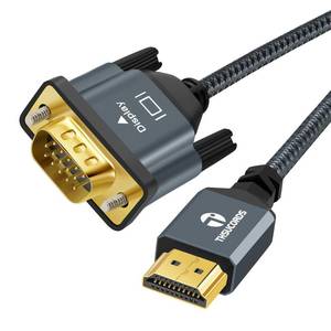 lot 8045 image: Thsucords HDMI to VGA Cable 10FT,Gold Plated Braided HDMI to VGA Cable (Male to Male) Compatible for Computer, Desktop, Laptop, PC, Monitor, Projector