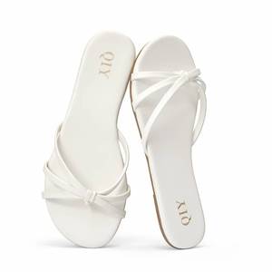 lot 8046 image: Womens Flip Flops Flat Sandals Slide Sandals Summer Thong Flats,White,5.5