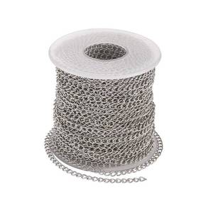 lot 8061 image: Pandahall 82 Feet25M Soldered 304 Stainless Steel Curb Chains 4x3x0.6mm Stainless Steel Color Plated for Jewelry Making