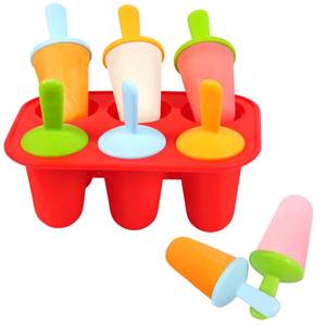 lot 8067 image: Silicone Popsicle Molds for Toddlers, 6-Cavity Mini Popsicle Molds