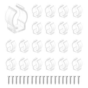 lot 8086 image: MECCANIXITY U Clips Holder Bracket, Fluorescent Tube Mounting Accessories Support Clamps Pipe Clamps with Screws for 16mm to 18mm Round LED Strip and Tube, 30pcs
