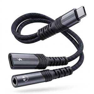 lot 8089 image: Lakeronelove USB C to 3.5mm Headphone and Charger Adapter,2 in-1 USB C PD 3.0 Charging Port to Aux Audio Jack and Fast Charging Dongle Cable Cord for iPhone 17 Iphone16, iPhone 15, Galaxy (1-Pack)