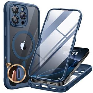 lot 8101 image: miracase Magnetic for iPhone 16 Pro Case Full-Body Phone with Built-in Glass Screen Protector, Compatible with MagSafe Military Drop Proof 16 Pro Cover Bumper 6.3 inch, Blue