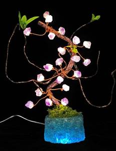 lot 8109 image: 10.6 Crystal Tree of Life Night Light with Remote USB Battery Powered