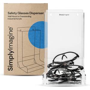 lot 9428 image: SimplyImagine Safety Glasses Holder - Clear Acrylic Wall Dispenser