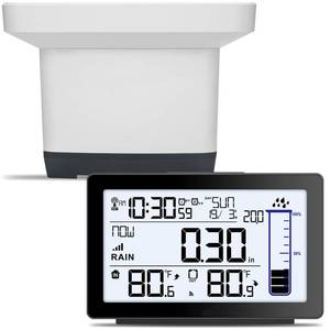 lot 9431 image: Wireless Rain Gauge Outdoor, Self-Emptying Digital Rain Gauges Outdoors Best Rated, Electronic Rain Measure Gauge for Garden, Freeze Proof Rain Gauge with Thermometer, Remote Rain Meter for Yard