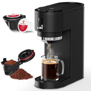 lot 9448 image: Single Serve Coffee Maker �� Brew with Coffee Pods & Grounds, Compatible with Kcup Coffee Pods, Small Sizes Up to 6 8 10 12 14 Oz, 14 Oz Water Reservoir, Easy to Clean for Office Travel Home, Black