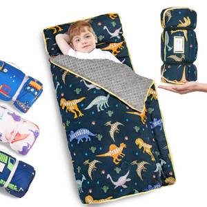 lot 9451 image: Primlect Toddler Nap Mat with Pillow, Thickened Extra Large Sleeping Bag