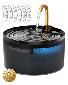 lot 9468 image: MISFANS Cat Water Fountain with 6-Pack Replaceable Filters,Copper Faucet