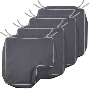 lot 9475 image: Porch Shield Patio Seat Cushion Covers 4 Packs, 24x24x4, Dark Gray