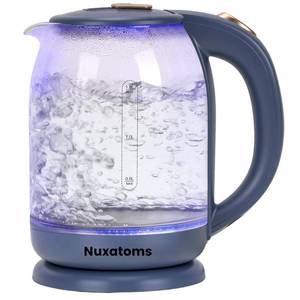 lot 9476 image: Nuxatoms Glass Electric Kettle, No Plastic Contact With Water, 1.8L Electric Tea Pot, Automatic Shut-off, Borosilicate glass Visual Boiling, Water Heater & Teapot Perfect For Tea & Coffee