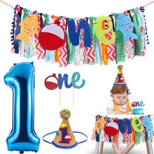 lot 10187 image: Ofishally One Highchair Banner for First Birthday Party Decorations