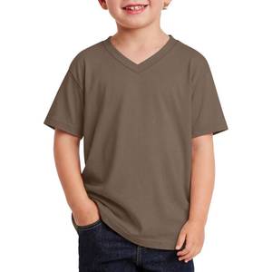 lot 10191 image: YooAurvox Toddler and Baby Boys Oversized T-shirt V Neck Short Sleeve Loose Fit Casual Tee Summer Soft Back to School Tops(Light Coffee,3T)