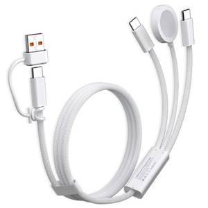 lot 10193 image: Travel Essentials for Apple Watch Charger, 100W 3 in 2 Dual USB C Multi Fast Charging Cable Portable USB C Cord for iPhone 171615, iPad Pro, MacBook, Samsung, Google Pixel, iWatch UltraSeries 1-11