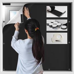 lot 10197 image: BKSAI 100% Blackout Window Cover, Portable Magnetic Black Out Curtains