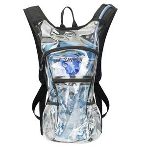 lot 10201 image: Zavothy Transparent Rave Hydration Pack - Hydration Backpack - Hydropack with 3L Bladder - Water Backpack for Festivals, Hiking, Running, Biking and More