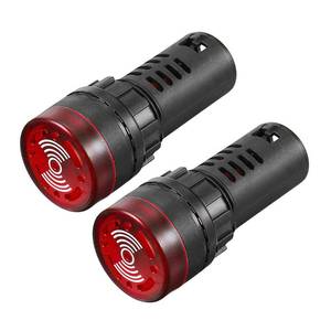 lot 10202 image: uxcell 2Pcs Red Indicator Light with Buzzer ACDC 110V, 22mm Panel Mount Flashing Alarm, for Electrical Control Panel, HVAC, DIY Projects