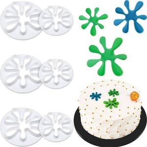 lot 10205 image: Boao 6 Pieces Paint Cookie Mold Splatter Chocolate Molds Fondant Mold for Cake Baking Cake Cupcake Topper Decoration Sugar Cookie Supplies Mini Polymer Clay Crafting Projects Kitchen DIY Baking Tools