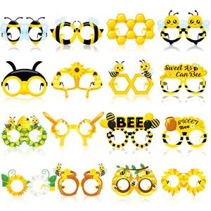 lot 10230 image: Threan 32 Pieces Bee Party Favors Bulk Paper Bee Glasses