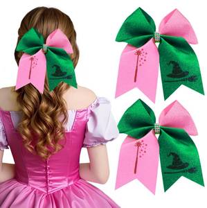 lot 10231 image: 2Pcs Witch Gifts for Women, Witch Merch Hair Accessories Hair Bows for Witch Movie Fans, Pink Green Cute Bow Hair Clips Party Favors