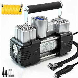 lot 11013 image: MESHUBA 12V Portable Tire Inflator Dual Cylinder Digital Gauge