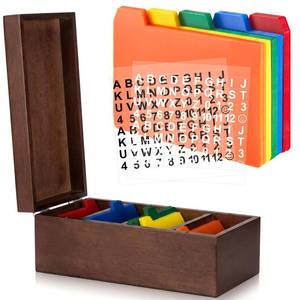 lot 11018 image: Henoyso Bamboo Index Card Holder Set, 3x5 Inches