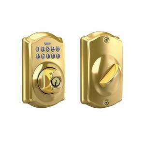 lot 11027 image: Schlage Electronic Keypad Deadbolt Lock, Camelot Trim  Retail $129.99