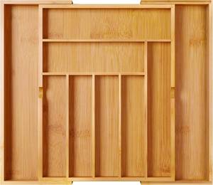 lot 11985 image: BAMEOS Expandable Bamboo Drawer Organizer