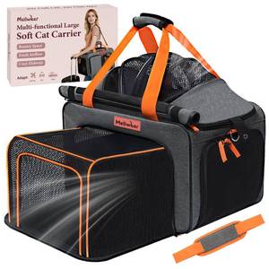 lot 11997 image: Meowker Soft Sided Cat Carrier, Large Airline Approved 17x11x11