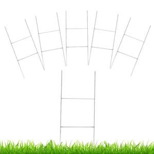 lot 11998 image: Generic Metal Yard Sign Stakes 17.5 H Frame 5-Pack