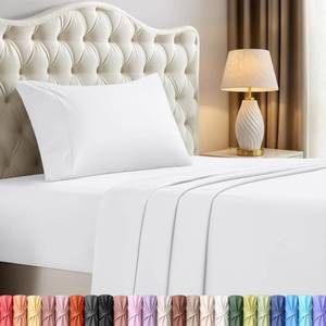 lot 12238 image: Utopia Bedding Twin Sheets Set 3-Piece 16 Deep Pocket