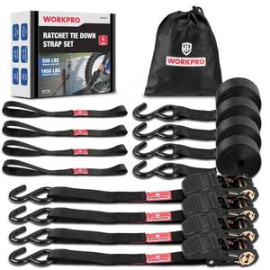 lot 12239 image: WORKPRO Ratchet Straps 4-Pack 1 x 15 1650 lbs