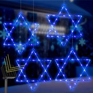 lot 12249 image: Riakrum 4 Pack Star of David Solar Lights
