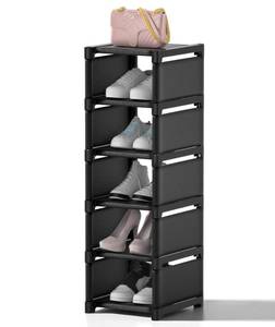 lot 13491 image: XXXAXXX 6-Tier Narrow Shoe Rack, Vertical Small Space Shoe Organizer, 9.84 Compact Slim Shoe Shelf for Closet & Entryway, Sturdy & Tool-Free Assembly, Adjustable Height for Boots