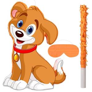 lot 13512 image: Sotiff Dog Party Decorations for Birthday, Dog Theme Pi�ata with Blindfold and Bat Doggy Pi�ata Decor for Puppy Theme Lets Woof Birthday Party Game Decor Supplies(Puppy)
