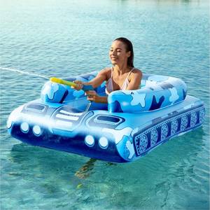 lot 13519 image: Tank Pool Floats Kids Adults - Jasonwell Inflatable Pool Floaties Swimming Pool Tank with Water Cannon Gun Swim Floaty Rafts Lake Beach Party Pool Toys for Boys Girls Toddlers Kids Adults (Blue, L)