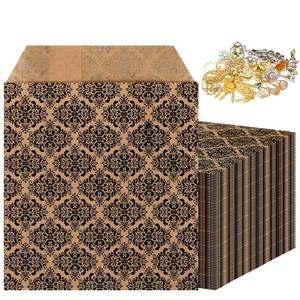 lot 14003 image: Sinload 200 Pcs Damask Kraft Jewelry Bags 3x4 Inch