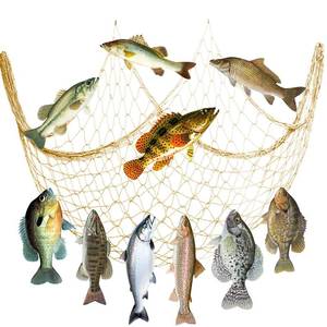 lot 14008 image: Gone Fishing Party Decorations Kit with Fishing Net & Fish Cutout Props