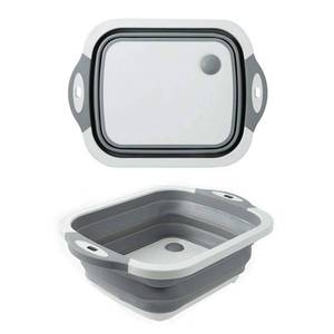 lot 14012 image: Collapsible Washing Bowl, Multi Function Bowl Drying Rack, Portable Cutting Board, Retractable Drain Washing Basket Basin Vegetable Fruit Tray for for Camping, Picnic, Kitchen