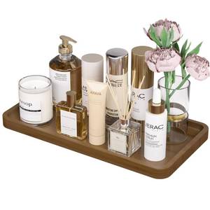 lot 14450 image: Weenson Bathroom Vanity Tray for Soap Dispenser, Perfume, Makeup, Dresser Jewelry, Decor, Candle, Bamboo Kitchen Tray for Counter Coffee Spice Salt Brown Toilet Tank Tray11.81L x 6.1W x 0.79H