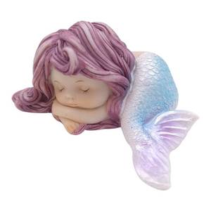 lot 14451 image: LSHCX Resin Sleeping Little Mermaid Statue for Miniature Fairy Garden and Aquarium Decorations