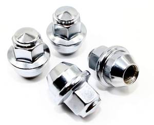 lot 14452 image: Set of 20 Veritek 12x1.5mm 34 19mm Hex 1.46 Inch 37mm Length Chrome OEM Factory Style Large Acorn Seat Wheel Cover Hubcap Retaining Lug Nuts for Ford Focus Fusion Escape Factory Wheels
