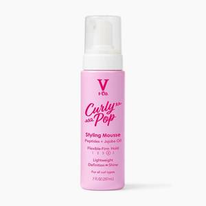 lot 14454 image: V&CO. Curly Pop Curl Defining Mousse �� Curl Mousse for Curly Hair, Curling, Anti Frizz & Moisturizing Hair Care with Peptides & Jojoba Oil, 7 oz