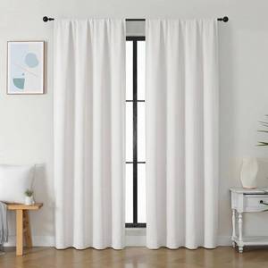 lot 14465 image: Simplebrand Ava Ivory Light Filtering Curtains for Bedroom 84 Inch Length 2 Panels Set, Solid Thermal Insulated Privacy Nursery Window Treatment Curtains Light Filtering Drapes, W40 x L84 Inch, Ivory