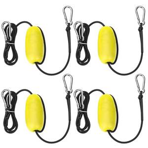 lot 14470 image: WinnerWhy 4 Pcs Anchor Buoy Float, High Visibility Small Buoy Float Marker with 51 Bungee Cord & Clip for Pool, Marine, Fishing Boat, Water Ski Ropes, Anchor Lines(2.3 x 1.2 Inch,Rugby Shaped,Yellow)