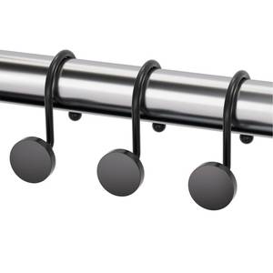 lot 14476 image: AmazerBath Shower Curtain Hooks, Shower Curtain Rings Heavy Duty Modern Decorative Black Shower Curtain Hooks Rust Proof Smooth Glide Shower Hooks for Shower Curtain Liner Shower Rod Hook, 12Pcs