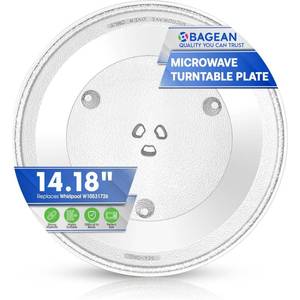 lot 14490 image: Microwave Plate Replacement 14 18 inch Fits W10531726 Whirlpool Microwave Glass Plate - Exactly Replaces Rotating Microwave Turntable Plate - Durable Oven Dish Tray For Better Cooking And Reheating