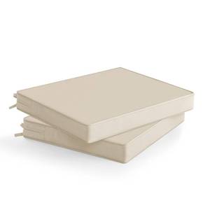 lot 19690 image: Outdoor Chair Cushions Set of 2 Waterproof & Fade Resistant Seat Cushion for Patio Furniture - 19 x 19 x 2 Inch Chair Pads with Ties and Hidden Zipper - Patio Chair Cushion Replacement, Beige