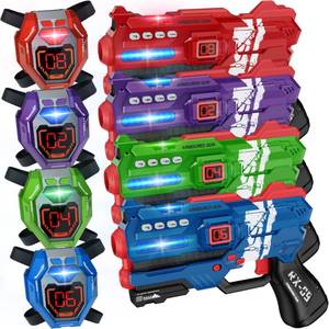 lot 19699 image: Laser Tag Guns Set of 4 Laser Tag Guns with Digital LED Score Display Vests